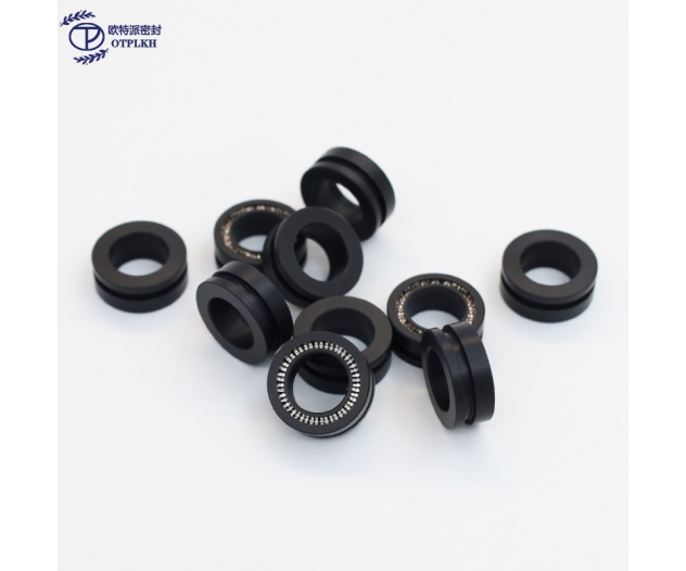 Rotary spring seal PTFE spring seals polytetrafluoroethylene V-spring Nitrile Butadiene Rubber NBR O-rings factory customized OTPLKH